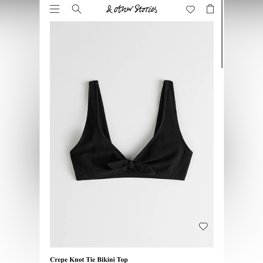 & other stories crepe tie bikini top - new with tags never worn